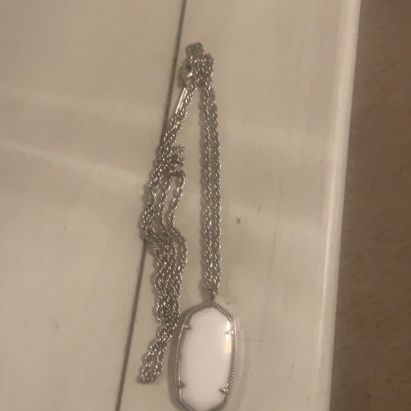 Kendra Scott long silver necklace with white pendant - Picture 2 of 5
